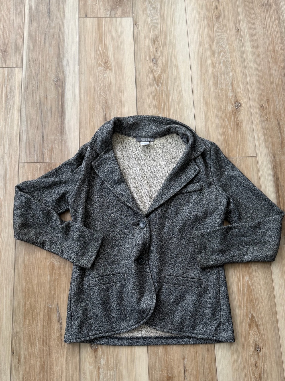 Allison Joy Dark Heather Gray Knit Blazer